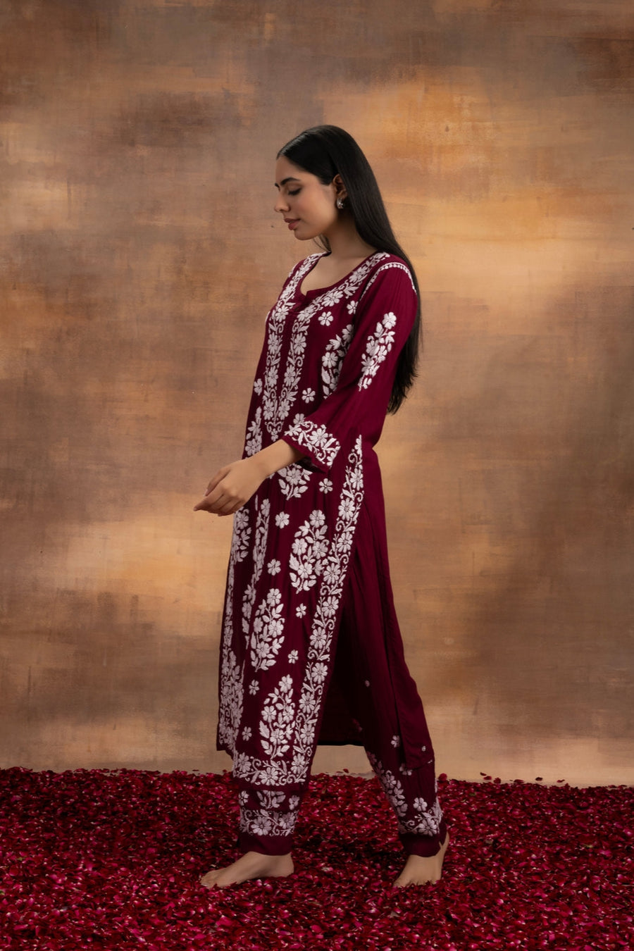 Mohini Modal Chikankari Kurti Set