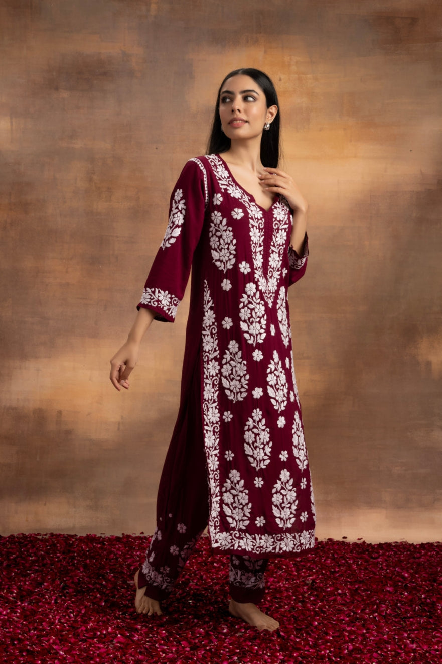 Mohini Modal Chikankari Kurti Set