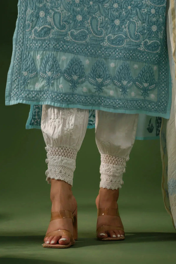 Nikhat Lace Chikankari Afgani Salwar