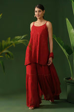 Load image into Gallery viewer, Fiza Designer Mukaish Chikankari Noodle Gharara Set
