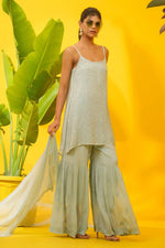 Load image into Gallery viewer, Fiza Designer Mukaish Chikankari Noodle Gharara Set
