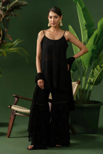 Load image into Gallery viewer, Fiza Designer Mukaish Chikankari Noodle Gharara Set
