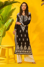 Load image into Gallery viewer, Dhunki Modal Chikankari Straight Kurta
