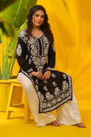 Dhunki Modal Chikankari Straight Kurta