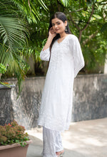 Load image into Gallery viewer, Palak Modal Dyed Premium Chikankari Kurti Set - The Lucknowi Chikan 