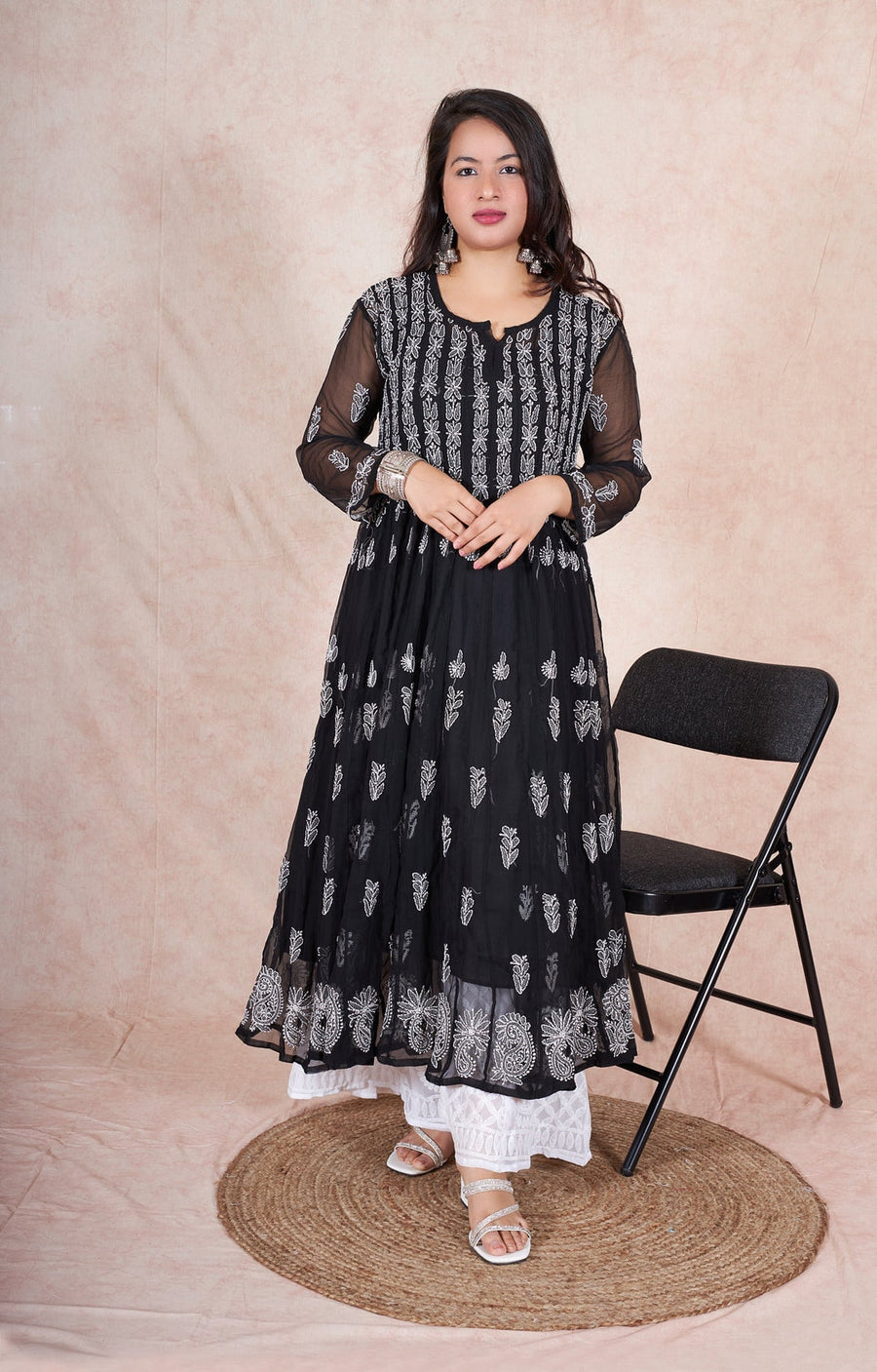 Premika Flared 56 Kali Anarkali Dress Black