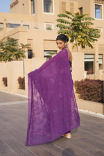 Load image into Gallery viewer, Nazm Viscose Mukaish Chikankari Saree
