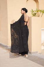 Load image into Gallery viewer, Manmohini Premium Viscose Mukaish Chikankari Saree
