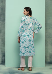 Dilkash Floral Mul-Mul Chikankari Kurti