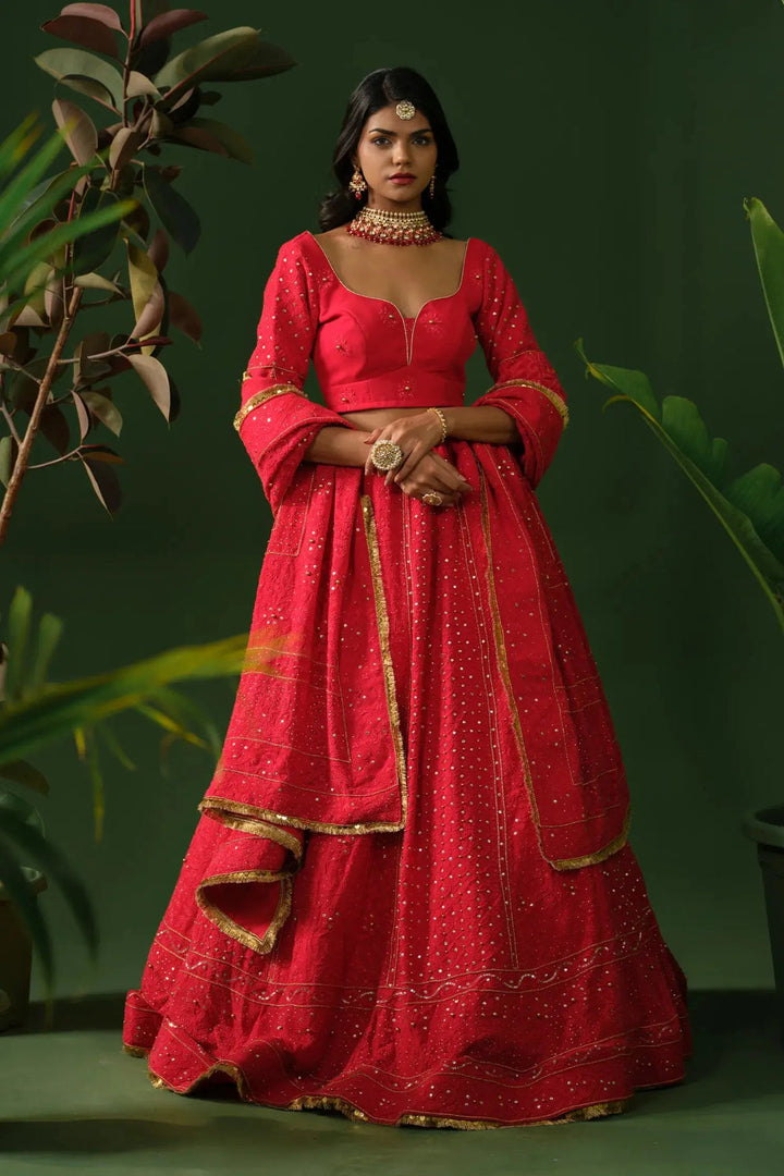 Master Piece Chikankari Lehnga, Dupatta & Blouse-The Lucknowi Chikan
