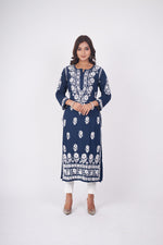 Load image into Gallery viewer, Bela Modal Chikankari Long Kurta