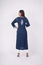 Load image into Gallery viewer, Bela Modal Chikankari Long Kurta