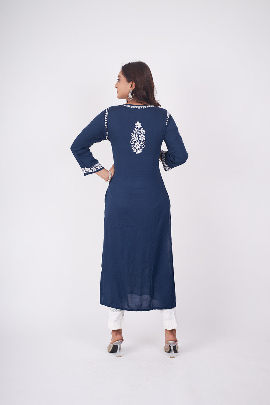 Bela Chikankari Long Kurta