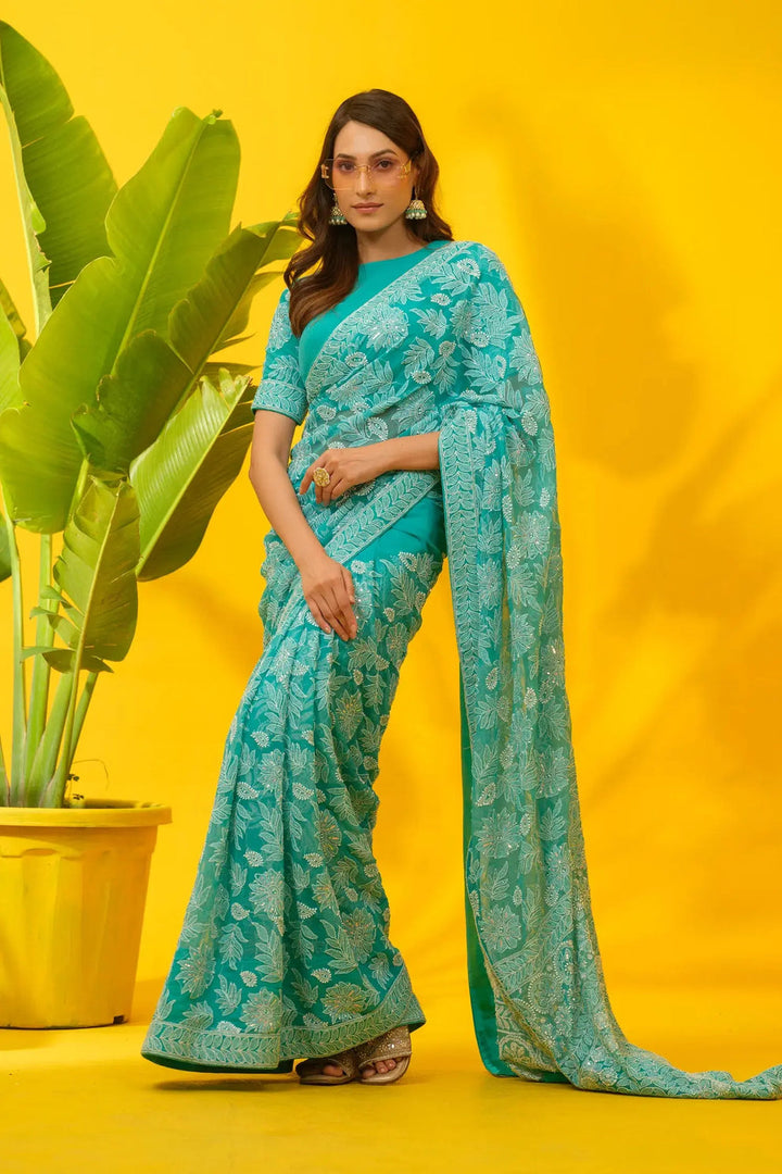 Gulzar Full Jaal Chikankari Saree