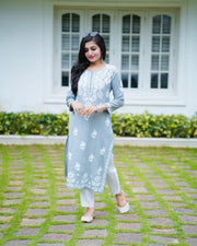 Saba Rose Modal Chikankari Long Kurta