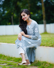 Saba Rose Modal Chikankari Long Kurta