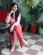 Load image into Gallery viewer, Maher Viscose 3D Work Long Chikankari Kurti
