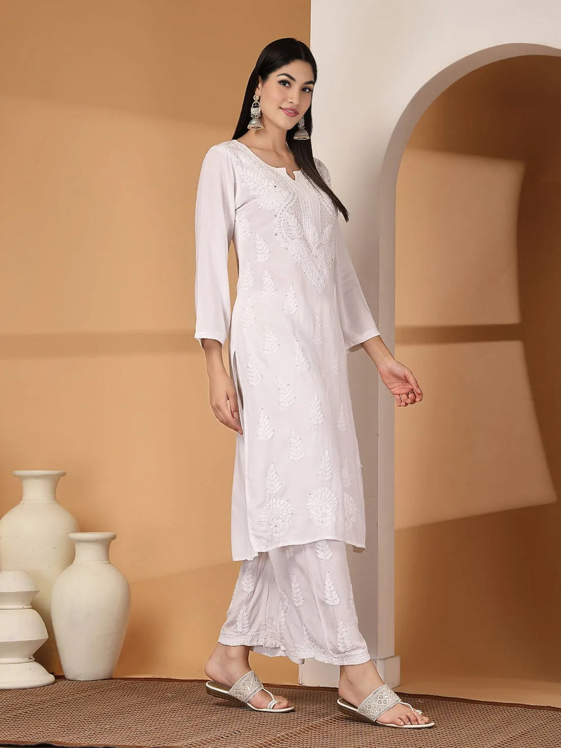Aqsa Premium Chikankari Kurti Set