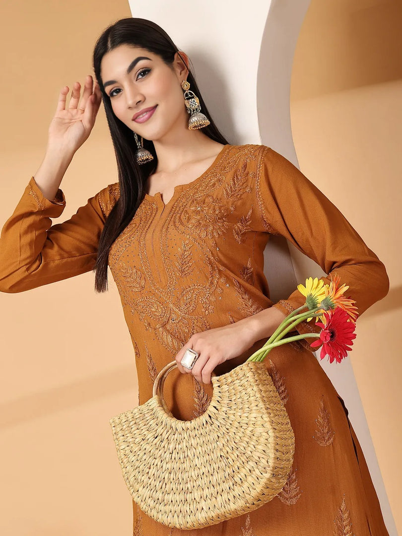 Aqsa Premium Chikankari Kurti Set