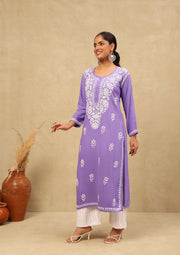Heer Rayon Chikankari Straight Kurti