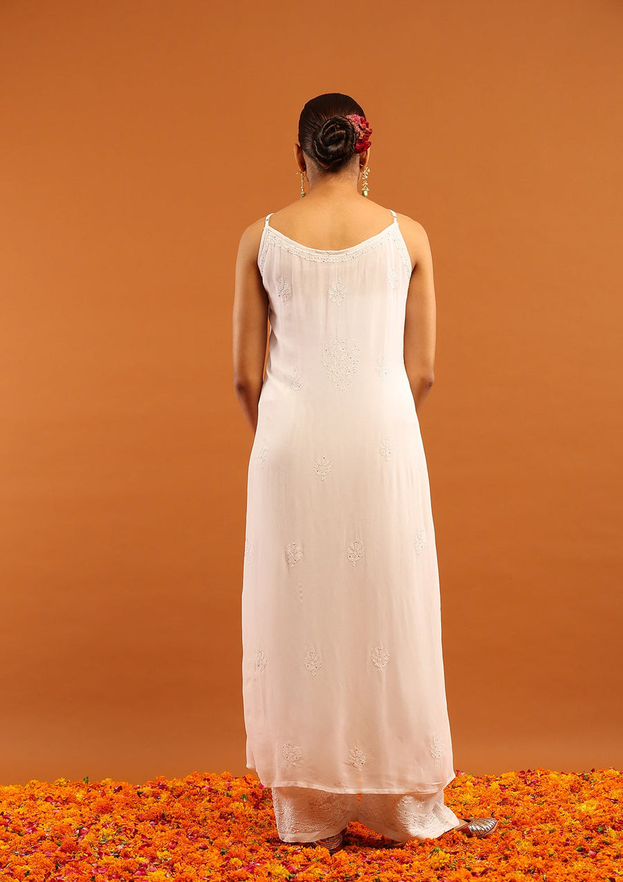 Anushka Styled Premium Strappy Chikankari Outfit Set
