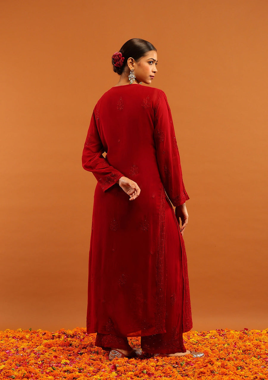 Nagma Chikankari And Mukaish Suit Set