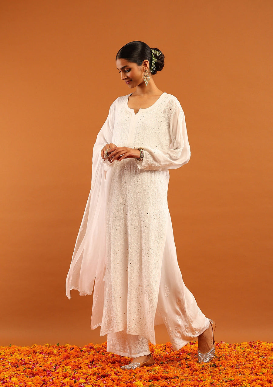 Nagma Chikankari And Mukaish Suit Set