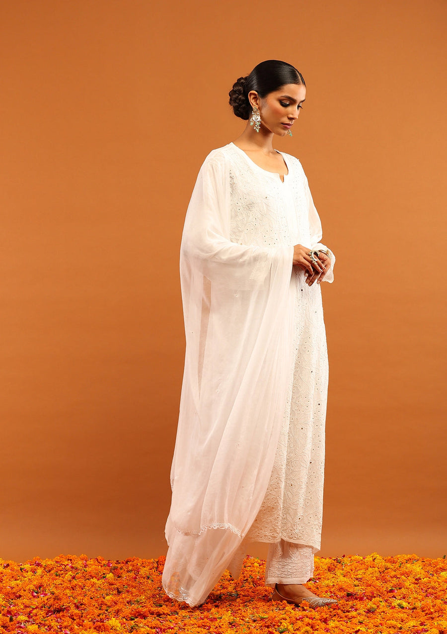 Nagma Chikankari And Mukaish Suit Set