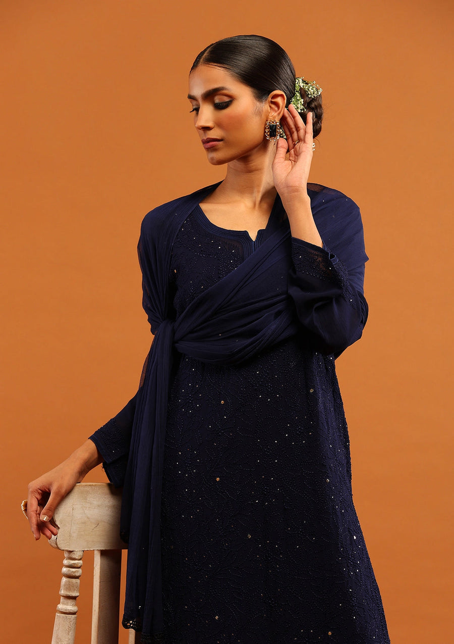 Nagma Chikankari And Mukaish Suit Set