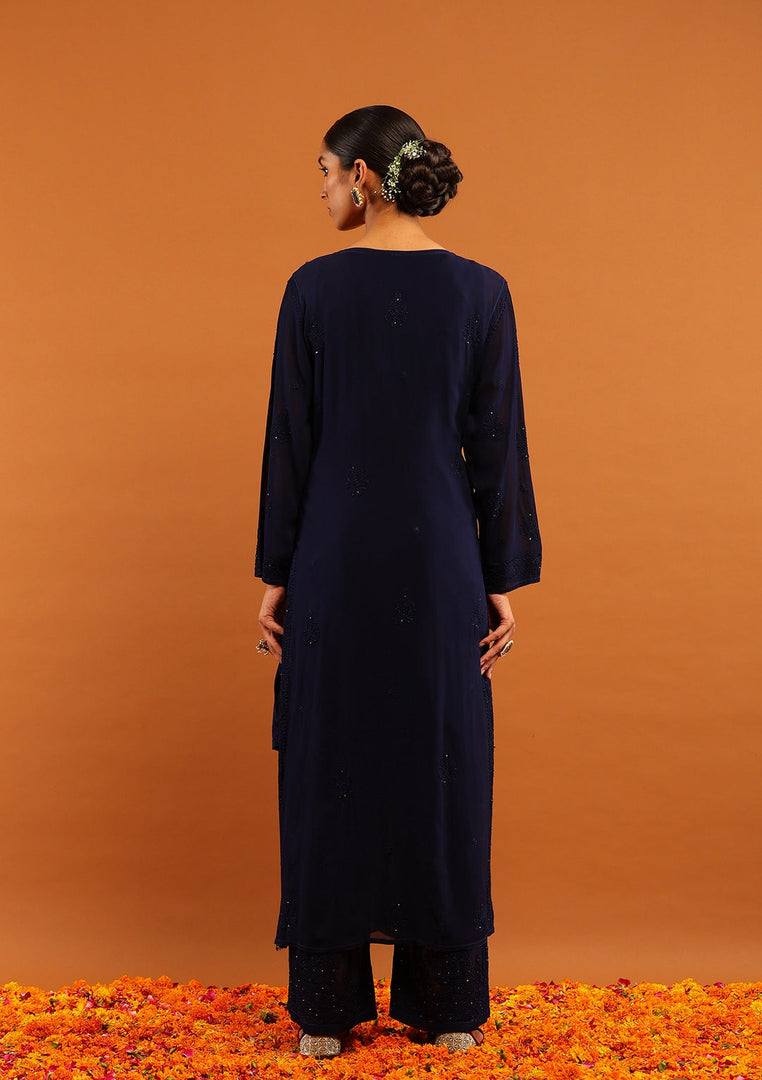 Nagma Chikankari And Mukaish Suit Set