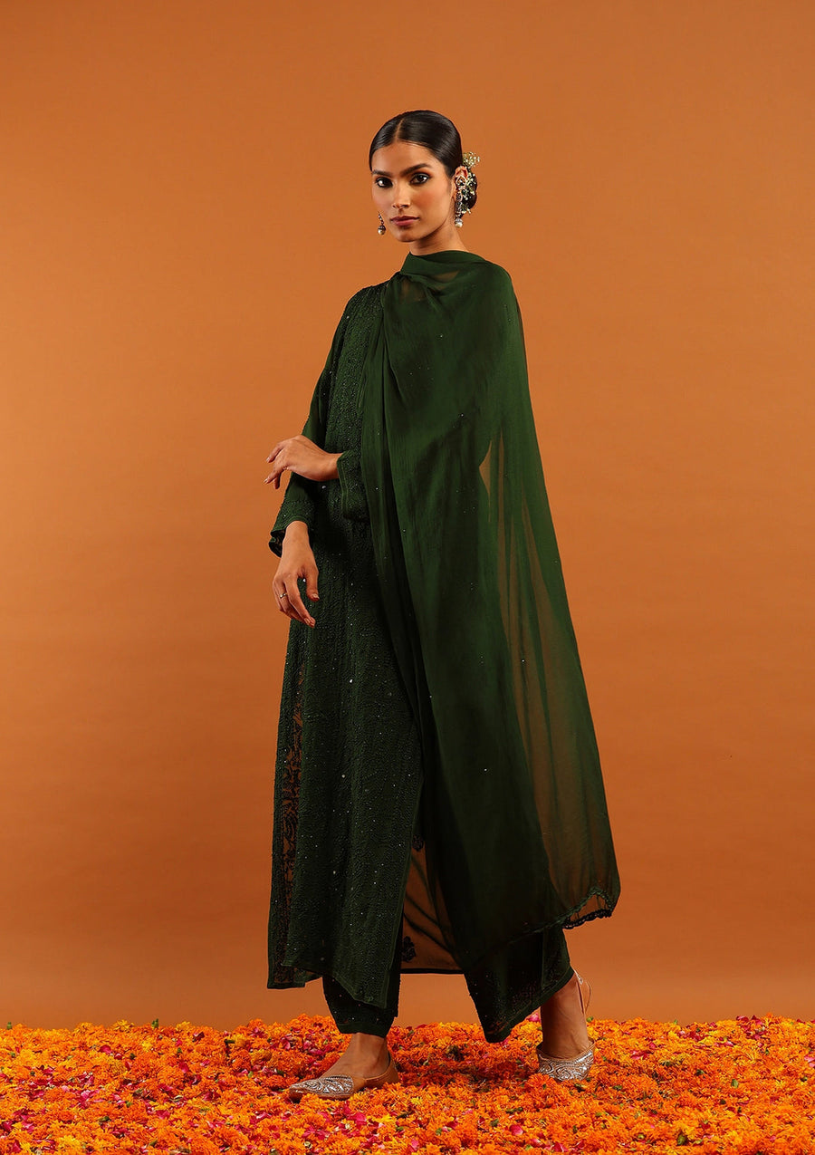 Nagma Chikankari And Mukaish Suit Set