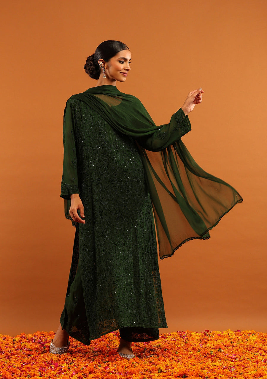 Nagma Chikankari And Mukaish Suit Set