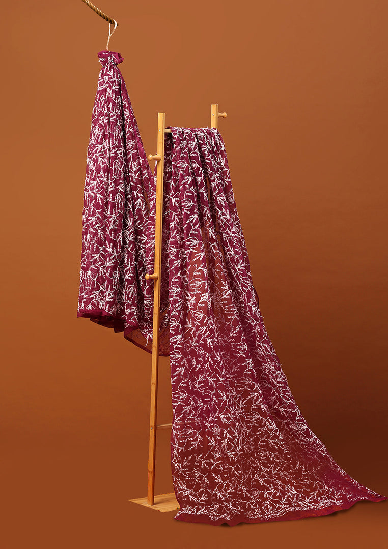 Tepchi Handwork Georgette Chikankari Saree
