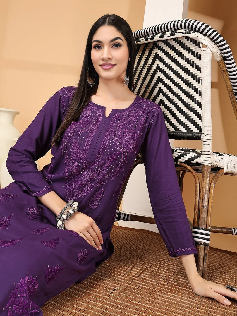 Aqsa Premium Chikankari Kurti Set