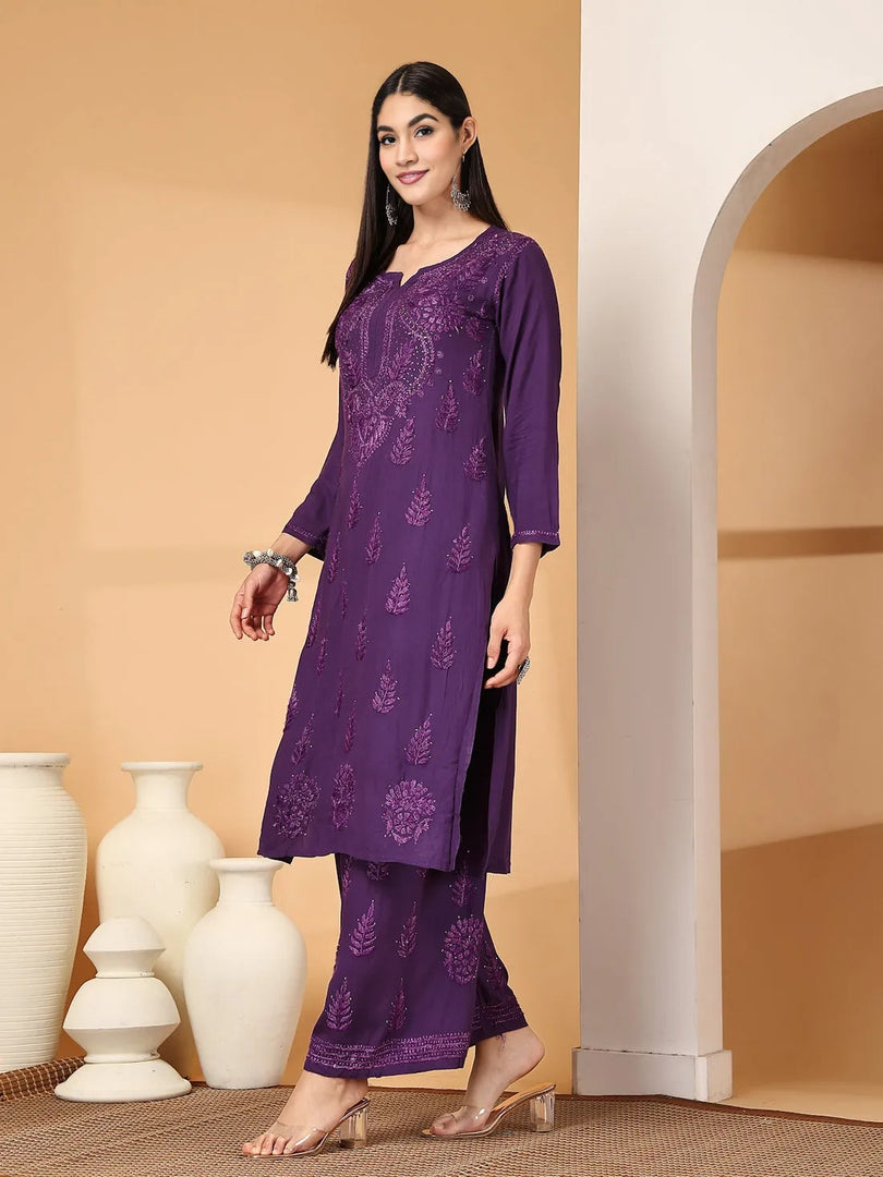 Aqsa Premium Chikankari Kurti Set
