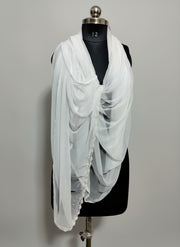 Hand Crochet Chiffon Dupatta Handcrochet Border